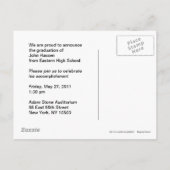 Faire-part Carte postale d'annonce de remise de diplôme Autob (Dos)