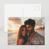 Faire-part Carte postale d'annonce de réservation de date (Devant / Derrière)