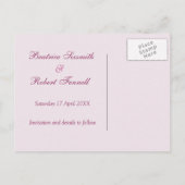 Faire-part Carte postale d'annonce de réservation de date de (Dos)