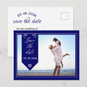 Faire-part Carte postale d'annonce de sauvegarde de date à en (Devant / Derrière)