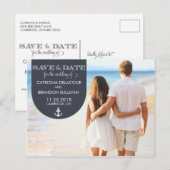 FAIRE-PART CARTE POSTALE D'ANNONCE DE SAUVEGARDE DE DATE THÈM (Devant / Derrière)