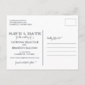 FAIRE-PART CARTE POSTALE D'ANNONCE DE SAUVEGARDE DE DATE THÈM (Dos)