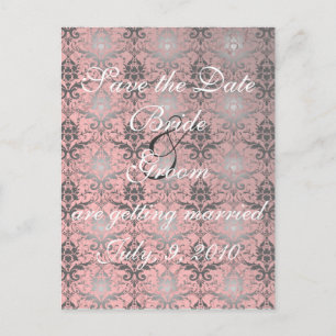 Faire-part Carte postale d'annonce de sauvegarde Grunge rose