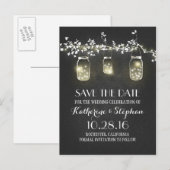 Faire-part carte postale d'annonce de SAVE THE DATE rustique  (Devant / Derrière)