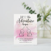 Faire-part Carte postale d'annonce Jumeaux Eléphants (Debout devant)