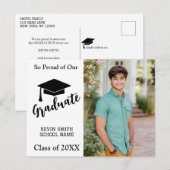 Faire-part Carte postale d'annonce SIMPLE MODERNE NOIR & BLAN (Devant / Derrière)