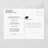 Faire-part Carte postale d'annonce SIMPLE MODERNE NOIR & BLAN (Dos)