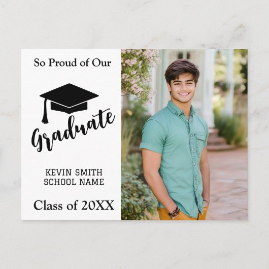 Faire-part Carte postale d'annonce SIMPLE MODERNE NOIR & BLAN (Devant)