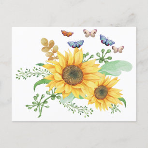Faire-part Carte postale d'annonce tournesol
