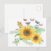 Faire-part Carte postale d'annonce tournesol (Devant / Derrière)