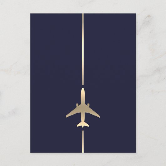 Faire-part Carte postale d'aviation minimaliste (Devant)