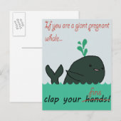 Faire-part Carte postale de baleine enceinte (Devant / Derrière)