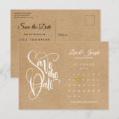 Faire-part Carte postale de calendrier de script enregistrer (Devant / Derrière)