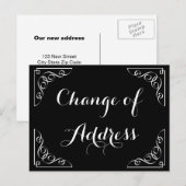 Faire-part Carte postale de calligraphie d'avis de changement (Devant / Derrière)