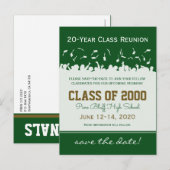 Faire-part Carte postale de casquette et de réunion de classe (Devant / Derrière)