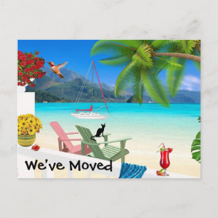 Faire-part Carte postale de changement d'adresse aquarelle