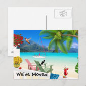 Faire-part Carte postale de changement d'adresse aquarelle (Devant / Derrière)