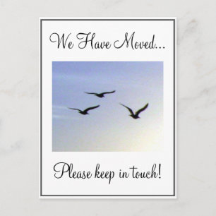 Faire-part Carte postale de changement d'adresse d'oiseaux vo