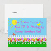 Faire-part Carte postale de changement d'adresse pour le jard (Devant / Derrière)