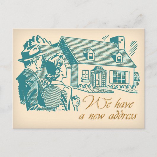 Faire-part Carte postale de changement d'adresse rétro (Devant)