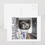 Faire-part Carte postale de chiot voyageur (Devant / Derrière)