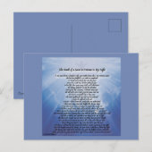 Faire-part Carte postale de condoléance pour la perte de (Devant / Derrière)