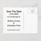 Faire-part Carte Postale De Date À Enregistrer (Dos)