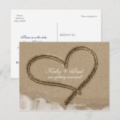 Faire-part Carte postale de date de mariage tropical de plage (Devant / Derrière)