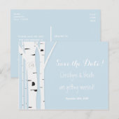 Faire-part Carte postale de date de sauvegarde bleue d'arbre  (Devant / Derrière)