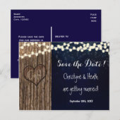 Faire-part Carte postale de date de sauvegarde de coeur d'arb (Devant / Derrière)