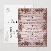 Faire-part Carte postale de date d'enregistrement de poème d' (Devant / Derrière)