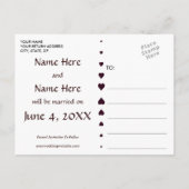 Faire-part Carte postale de date d'enregistrement de poème d' (Dos)