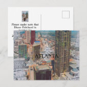 FAIRE-PART CARTE POSTALE DE DÉLOCALISATION ATLANTA (Devant / Derrière)