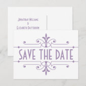 Faire-part Carte postale de Fancy Ornamental Save the Date ve (Devant / Derrière)