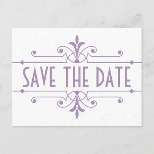 Faire-part Carte postale de Fancy Ornamental Save the Date ve (Devant)