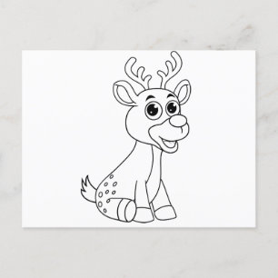 Faire-part Carte postale de faon animal cerf bébé jeune anima