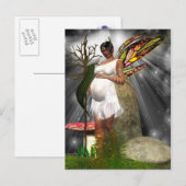 Faire-part Carte postale de fée afro-américaine enceinte (Devant / Derrière)