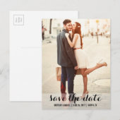 Faire-part Carte postale de fiançailles moderne 'Save The Dat (Devant / Derrière)