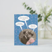 Faire-part Carte postale de fiançailles rétro drôle (Debout devant)