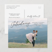 Faire-part Carte postale de fugue amoureuse (Devant / Derrière)