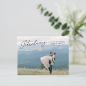 Faire-part Carte postale de fugue amoureuse (Debout devant)