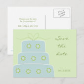 Faire-part Carte postale de gâteau de mariage à conserver (Devant / Derrière)