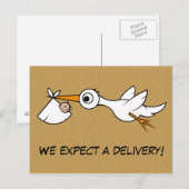 Faire-part Carte postale de grossesse attendue cool (Devant / Derrière)