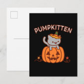 Faire-part Carte postale de Halloween : Chat de PUMPKITTEN (Devant / Derrière)