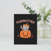 Faire-part Carte postale de Halloween : Chat de PUMPKITTEN (Debout devant)