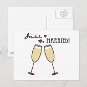 Faire-part Carte postale de jeunes mariés (Devant / Derrière)