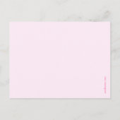 Faire-part Carte postale de la petite fille moderne rose (Dos)
