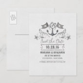 Faire-part Carte postale de l'ancre de la date (Devant / Derrière)