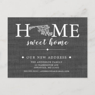 Faire-part Carte postale de l'État de MARYLAND Moving Faire-p