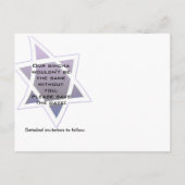 Faire-part Carte postale de l'étoile de David (Dos)
